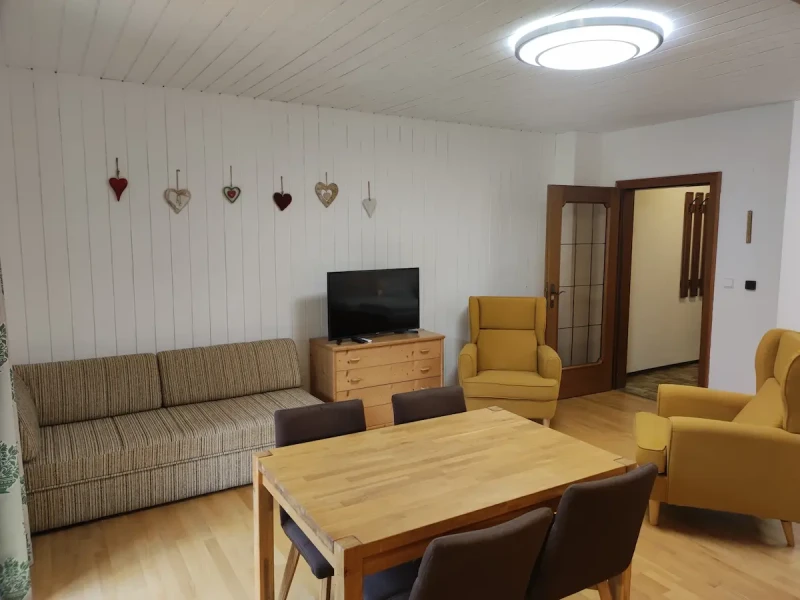 Strauss Studio mit Blick Richtung Ausgang und TV
